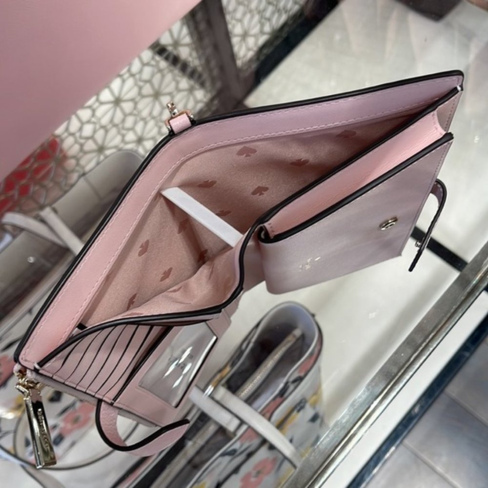 Kate Spade Staci Phone Wallet Wristlet Chalk Pink - Picture 10 of 16